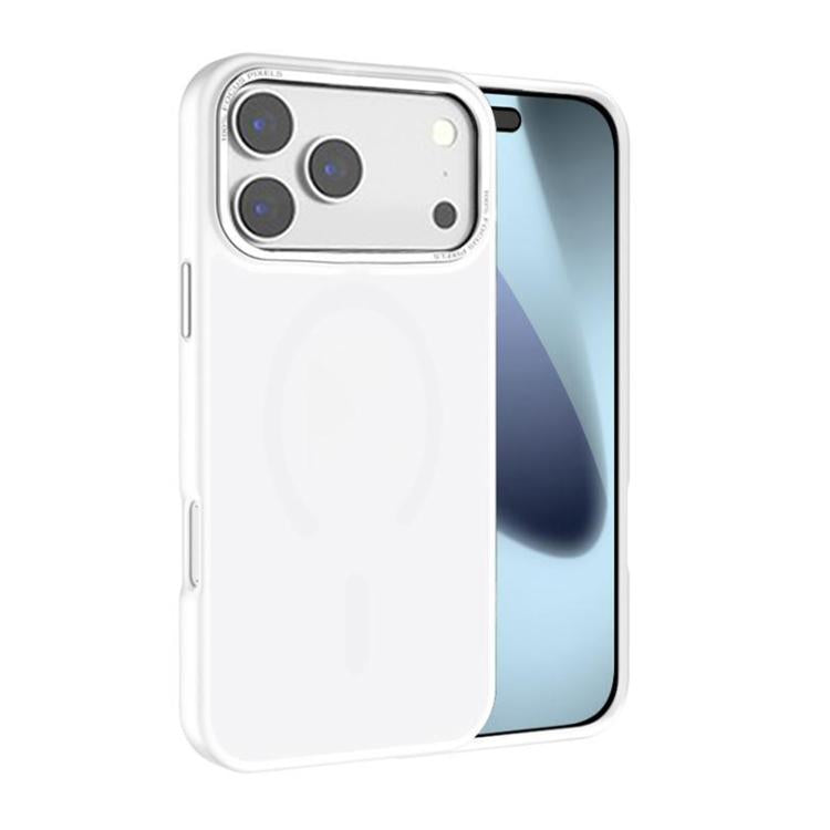 For iPhone 17 Pro Kalebol Metal Lens Frame MagSafe Frosted PC Phone Case(Frosted White) - iPhone 17 Pro Cases by Kalebol | Online Shopping UK | buy2fix