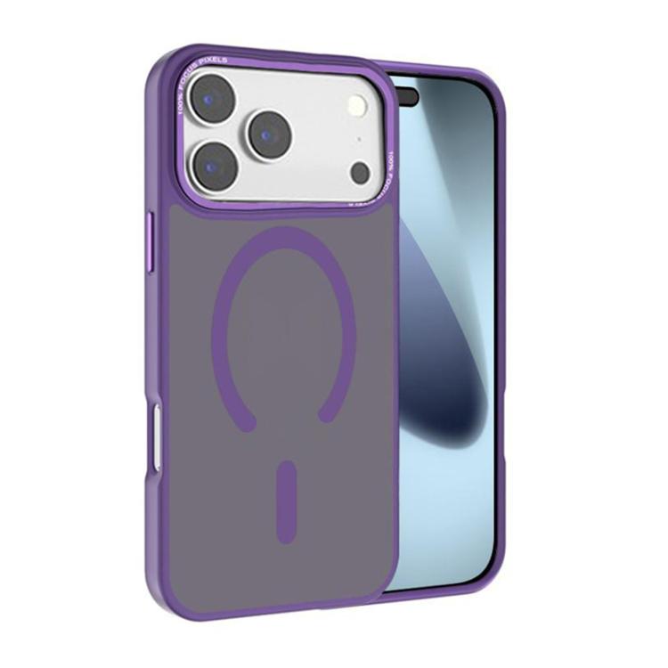 For iPhone 17 Pro Kalebol Metal Lens Frame MagSafe Frosted PC Phone Case(Dark Purple) - iPhone 17 Pro Cases by Kalebol | Online Shopping UK | buy2fix