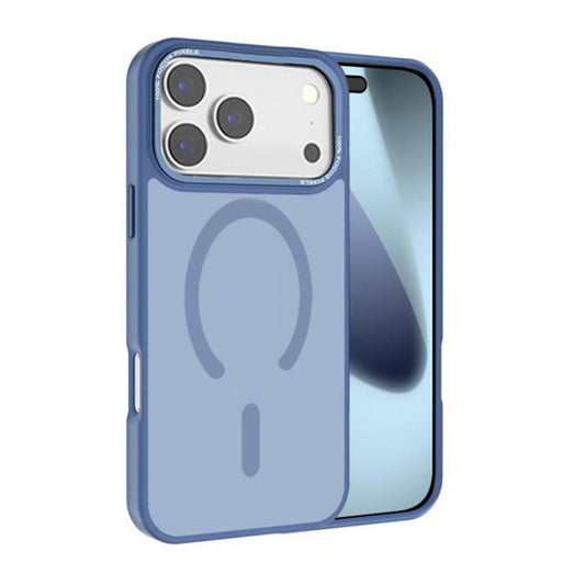 For iPhone 17 Pro Kalebol Metal Lens Frame MagSafe Frosted PC Phone Case(Sierra Blue) - iPhone 17 Pro Cases by Kalebol | Online Shopping UK | buy2fix