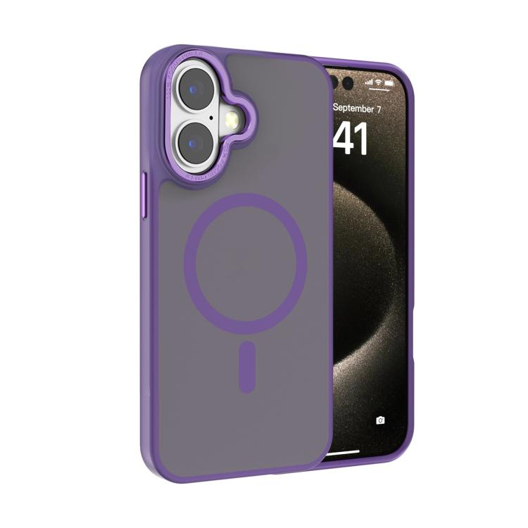 For iPhone 17 Kalebol Metal Lens Frame MagSafe Frosted PC Phone Case(Dark Purple) - iPhone 17 Cases by Kalebol | Online Shopping UK | buy2fix