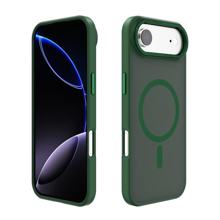 For iPhone 17 Air Kalebol Metal Lens Frame MagSafe Frosted PC Phone Case(Dark Green) - iPhone 17 Air Cases by Kalebol | Online Shopping UK | buy2fix