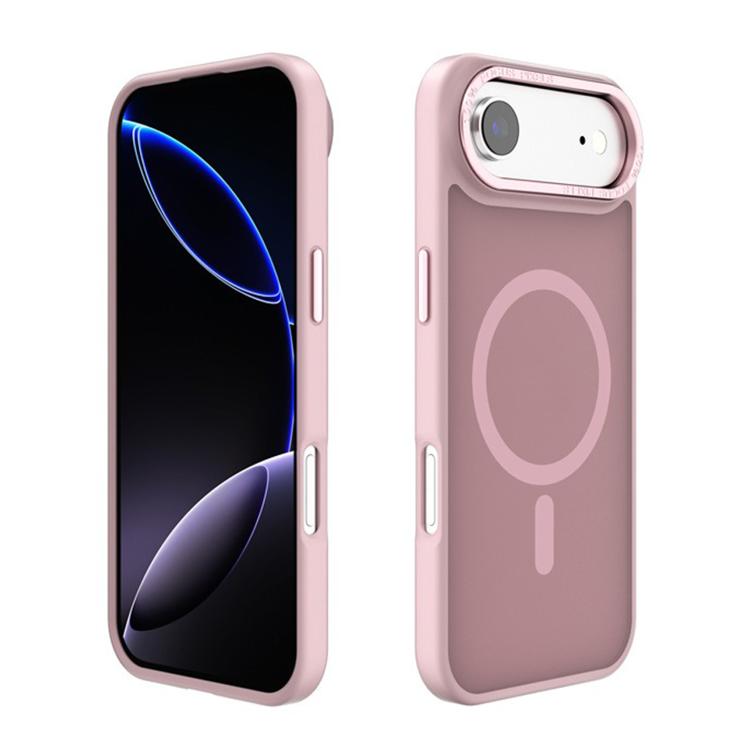 For iPhone 17 Air Kalebol Metal Lens Frame MagSafe Frosted PC Phone Case(Pink) - iPhone 17 Air Cases by Kalebol | Online Shopping UK | buy2fix