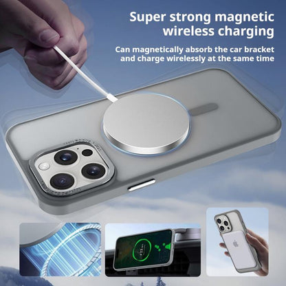 For iPhone 17 Kalebol Metal Lens Frame MagSafe Frosted PC Phone Case(Sierra Blue) - iPhone 17 Cases by Kalebol | Online Shopping UK | buy2fix