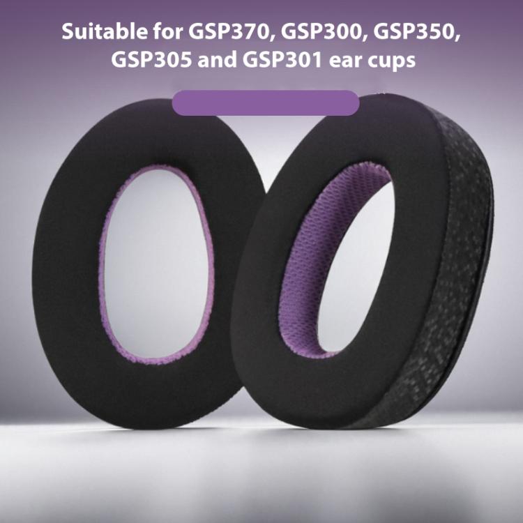 2pcs Insert Replacement Earpads For Sennheiser GSP370 / GSP300 / GSP350 / GSP305 / GSP301, Material:Weaving Mesh(Black Purple) - Earmuff & Pad by buy2fix | Online Shopping UK | buy2fix