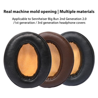 2pcs Insert Lambskin Replacement Earpads For Sennheiser MOMENTUM 2.0(Dark Brown) - Earmuff & Pad by buy2fix | Online Shopping UK | buy2fix
