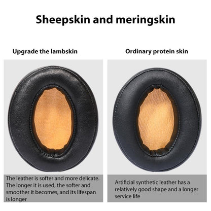 2pcs Insert Lambskin Replacement Earpads For Sennheiser MOMENTUM 2.0(Black Yellow) - Earmuff & Pad by buy2fix | Online Shopping UK | buy2fix