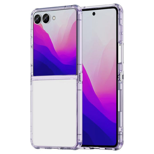 For Galaxy Z Flip8 5G PC Hybrid TPU Airbag Shockproof Phone Case(Transparent Purple)