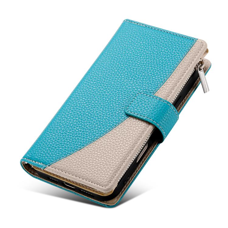 For Google Pixel 9 Pro XL / Pixel 10 Pro XL Stitching Multi-card Zipper Wallet Leather Phone Case with Short Strap(Blue) - Google Cases by buy2fix | Online Shopping UK | buy2fix