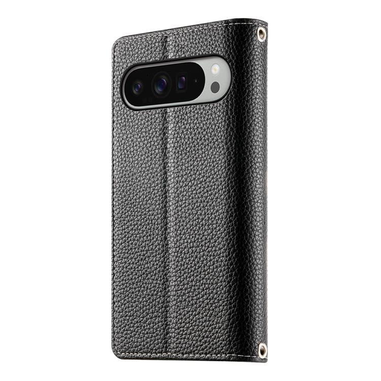 For Google Pixel 9 Pro XL / Pixel 10 Pro XL Stitching Multi-card Zipper Wallet Leather Phone Case with Short Strap(Black) - Google Cases by buy2fix | Online Shopping UK | buy2fix