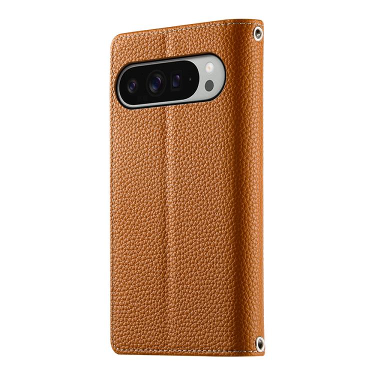 For Google Pixel 9 Pro XL / Pixel 10 Pro XL Stitching Multi-card Zipper Wallet Leather Phone Case with Short Strap(Brown) - Google Cases by buy2fix | Online Shopping UK | buy2fix