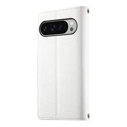 For Google Pixel 9 Pro XL / Pixel 10 Pro XL Stitching Multi-card Zipper Wallet Leather Phone Case with Short Strap(White) - Google Cases by buy2fix | Online Shopping UK | buy2fix