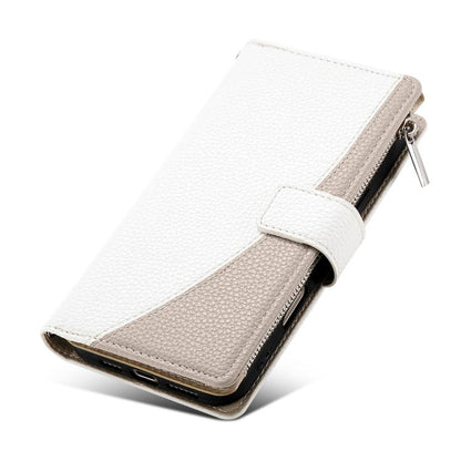 For Google Pixel 9 Pro XL / Pixel 10 Pro XL Stitching Multi-card Zipper Wallet Leather Phone Case with Short Strap(White) - Google Cases by buy2fix | Online Shopping UK | buy2fix