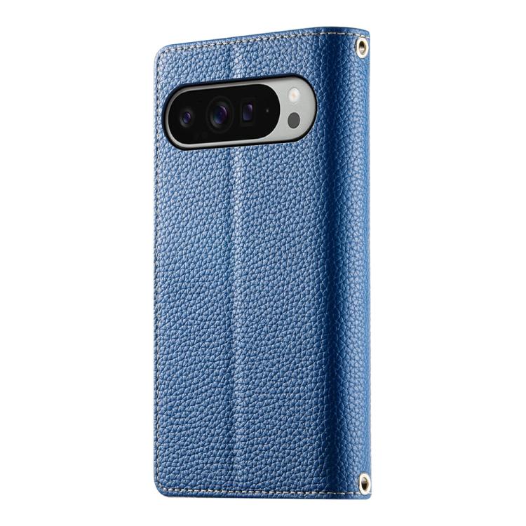 For Google Pixel 9 Pro XL / Pixel 10 Pro XL Stitching Multi-card Zipper Wallet Leather Phone Case with Short Strap(Dark Blue) - Google Cases by buy2fix | Online Shopping UK | buy2fix