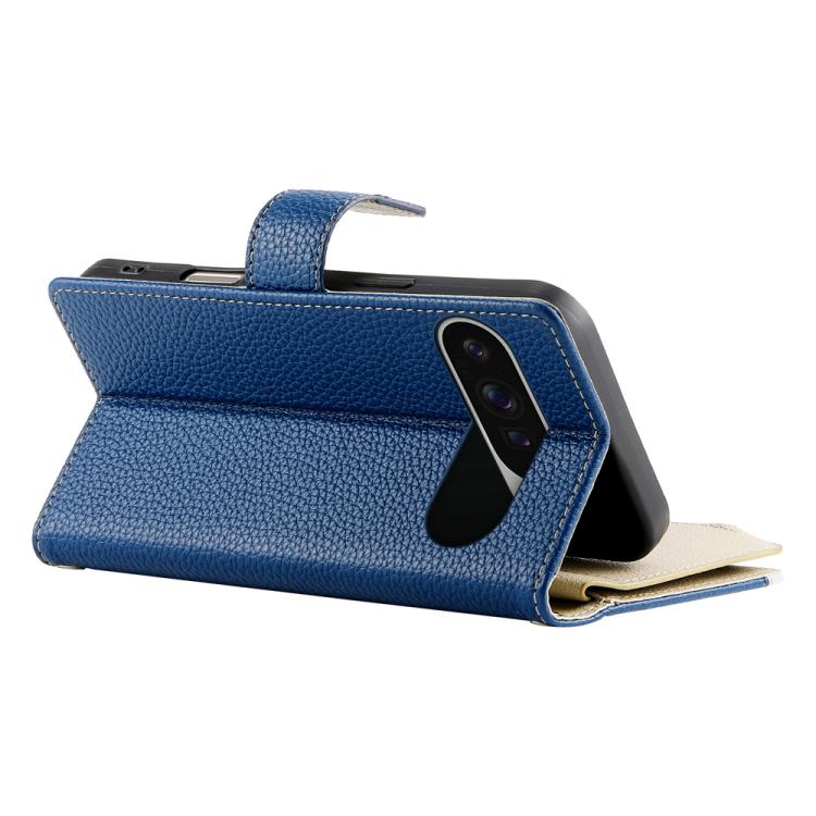 For Google Pixel 9 Pro XL / Pixel 10 Pro XL Stitching Multi-card Zipper Wallet Leather Phone Case with Short Strap(Dark Blue) - Google Cases by buy2fix | Online Shopping UK | buy2fix