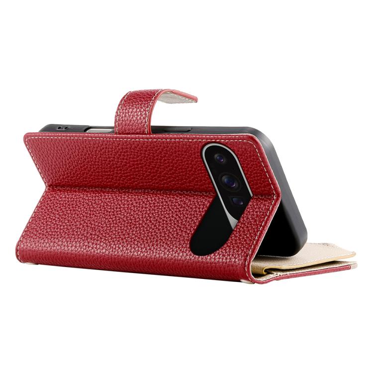 For Google Pixel 9 Pro XL / Pixel 10 Pro XL Stitching Multi-card Zipper Wallet Leather Phone Case with Short Strap(Red) - Google Cases by buy2fix | Online Shopping UK | buy2fix