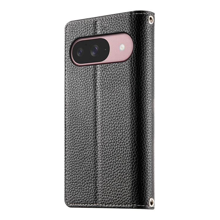 For Google Pixel 9 / 9 Pro / 10 / 10 Pro Stitching Multi-card Zipper Wallet Leather Phone Case with Short Strap(Black) - Google Cases by buy2fix | Online Shopping UK | buy2fix