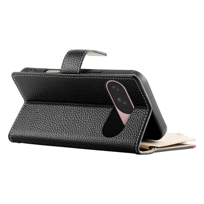 For Google Pixel 9 / 9 Pro / 10 / 10 Pro Stitching Multi-card Zipper Wallet Leather Phone Case with Short Strap(Black) - Google Cases by buy2fix | Online Shopping UK | buy2fix