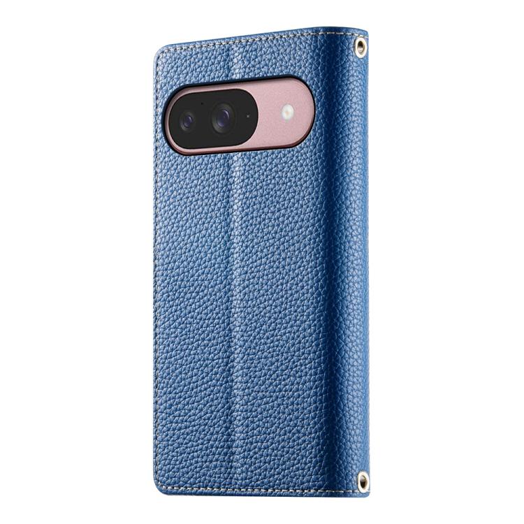For Google Pixel 9 / 9 Pro / 10 / 10 Pro Stitching Multi-card Zipper Wallet Leather Phone Case with Short Strap(Dark Blue) - Google Cases by buy2fix | Online Shopping UK | buy2fix