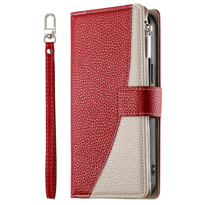 For Google Pixel 9 / 9 Pro / 10 / 10 Pro Stitching Multi-card Zipper Wallet Leather Phone Case with Short Strap(Red) - Google Cases by buy2fix | Online Shopping UK | buy2fix