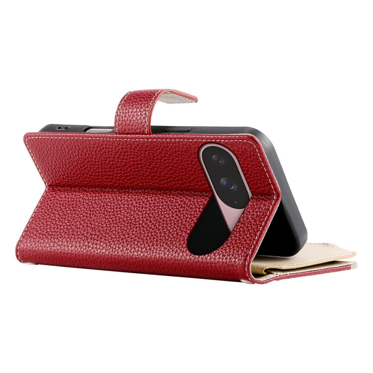 For Google Pixel 9 / 9 Pro / 10 / 10 Pro Stitching Multi-card Zipper Wallet Leather Phone Case with Short Strap(Red) - Google Cases by buy2fix | Online Shopping UK | buy2fix