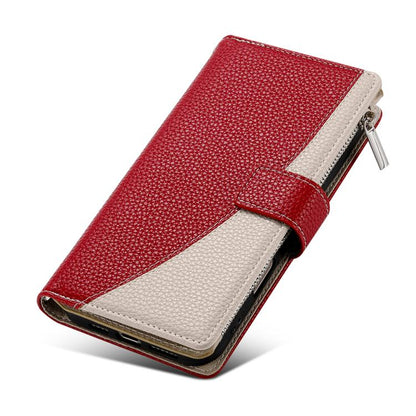 For Google Pixel 9 / 9 Pro / 10 / 10 Pro Stitching Multi-card Zipper Wallet Leather Phone Case with Short Strap(Red) - Google Cases by buy2fix | Online Shopping UK | buy2fix