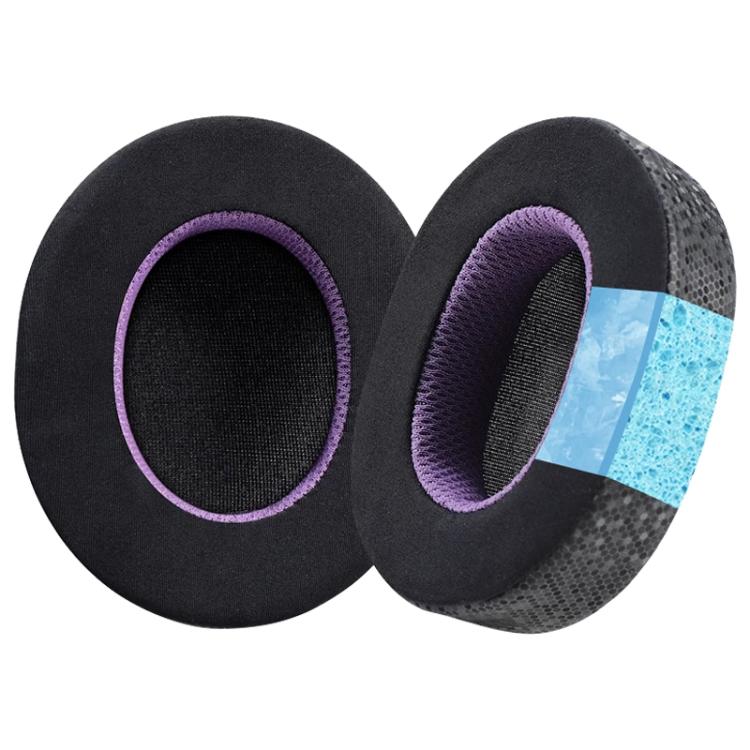 1 Pair Ice Skin Earphone Replacement Earpads Pads For Sony WH-1000XM5(Black Purple) - Earmuff & Pad by buy2fix | Online Shopping UK | buy2fix