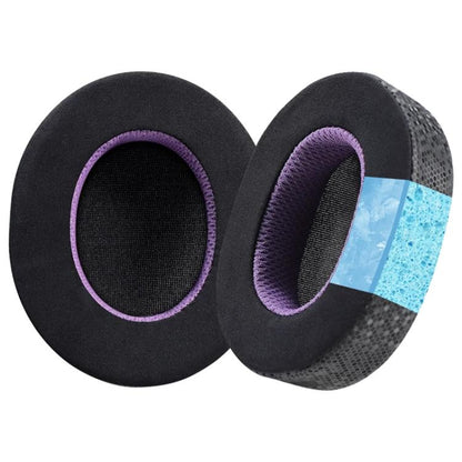 1 Pair Ice Skin Earphone Replacement Earpads Pads For Sony WH-1000XM5(Black Purple) - Earmuff & Pad by buy2fix | Online Shopping UK | buy2fix