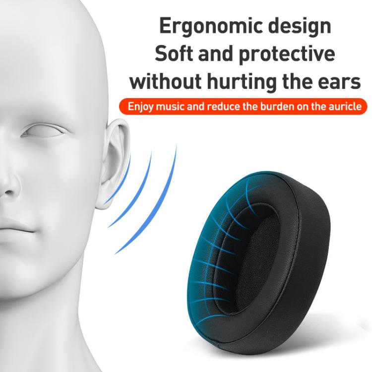 2pcs Spliced ??Skin-friendly Cotton Earphone Replacement Earpads Pads For Sony WH-1000XM5(Black) - Earmuff & Pad by buy2fix | Online Shopping UK | buy2fix