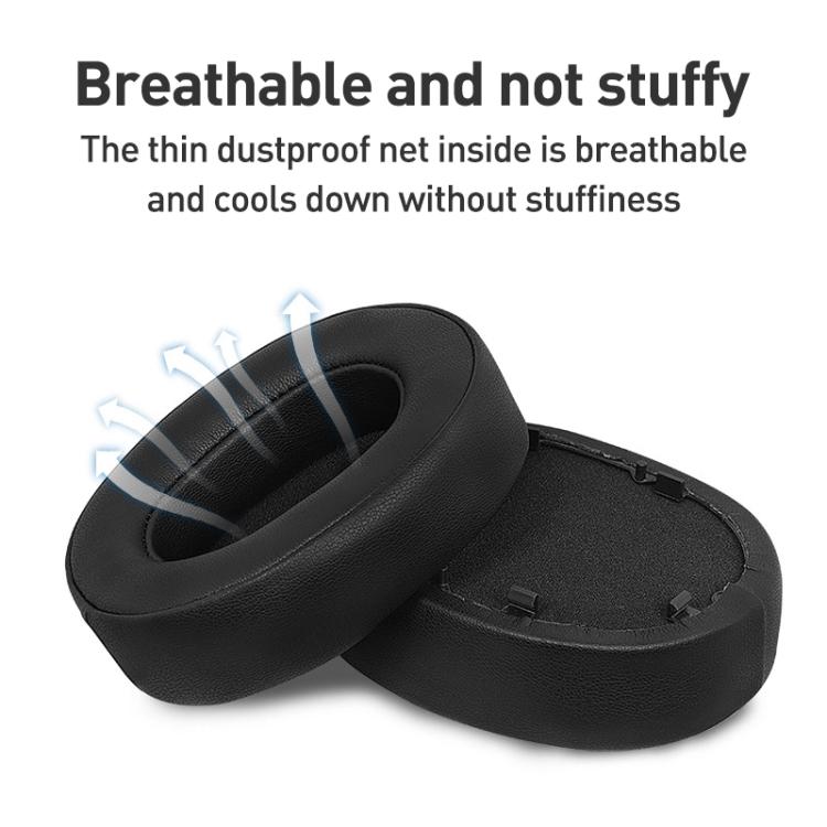 2pcs Spliced ??Skin-friendly Cotton Earphone Replacement Earpads Pads For Sony WH-1000XM5(Black) - Earmuff & Pad by buy2fix | Online Shopping UK | buy2fix
