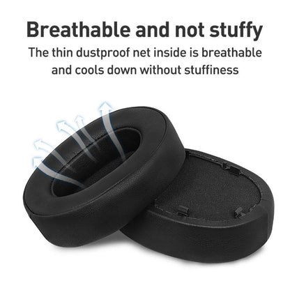 2pcs Spliced ??Skin-friendly Cotton Earphone Replacement Earpads Pads For Sony WH-1000XM5(Black) - Earmuff & Pad by buy2fix | Online Shopping UK | buy2fix