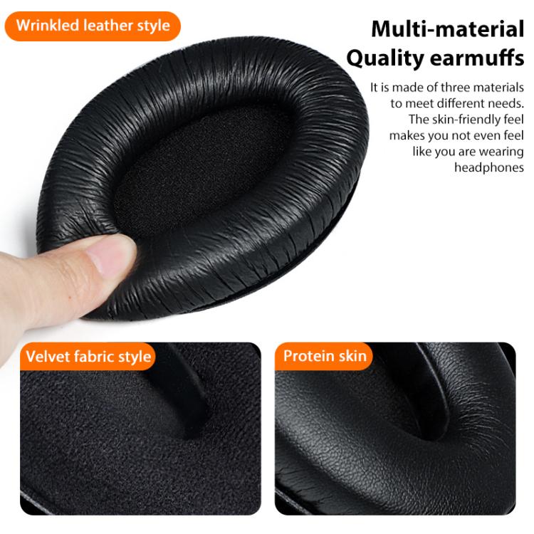 2pcs Snap-on Replacement Earpads For Sennheiser HD201 / HD201S / HD180 / HD418 / HD419 / HD421 / HD428 / HD429 / HD438 / HD439 / HD448 / HD450, Material:Flannel(Black) - Earmuff & Pad by buy2fix | Online Shopping UK | buy2fix