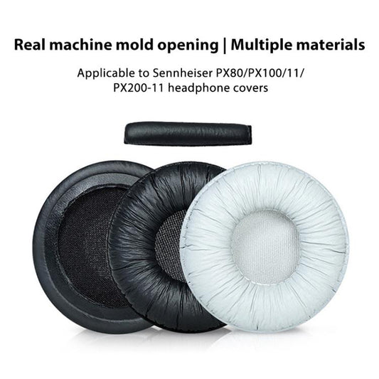 2pcs Insert Replacement Earpads For Sennheiser PX80 / PX100 II / PX200 II, Material:Frog Leather White - Earmuff & Pad by buy2fix | Online Shopping UK | buy2fix