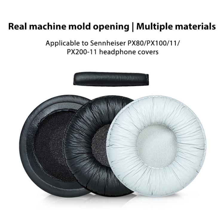 2pcs Insert Replacement Earpads For Sennheiser PX80 / PX100 II / PX200 II, Material:Protein Leather Black - Earmuff & Pad by buy2fix | Online Shopping UK | buy2fix