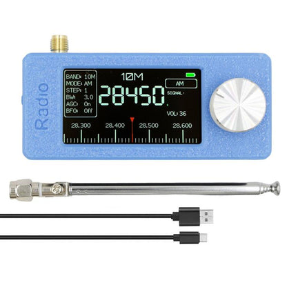 SI4732 1.9 inch IPS Display Portable Radio 0.5-108 MHz LSB USB AM FM Pocket Mini Radio, Type:Telescopic Antenna + USB(Blue) - Car Modification by buy2fix | Online Shopping UK | buy2fix