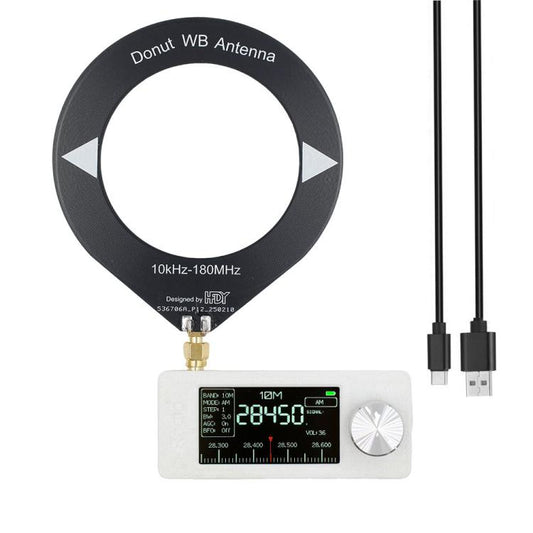 SI4732 1.9 inch IPS Display Portable Radio 0.5-108 MHz LSB USB AM FM Pocket Mini Radio, Type:Black Round Antenna + USB(White) - Car Modification by buy2fix | Online Shopping UK | buy2fix