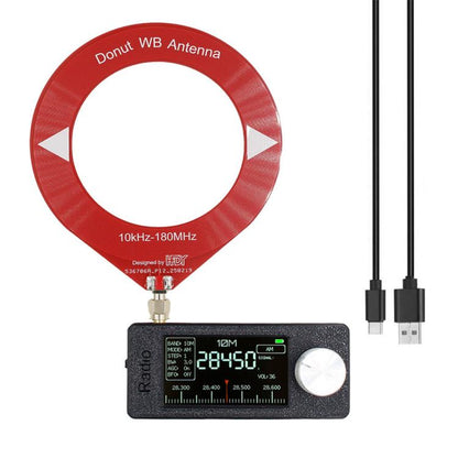 SI4732 1.9 inch IPS Display Portable Radio 0.5-108 MHz LSB USB AM FM Pocket Mini Radio, Type:Red Round Antenna + USB(Black) - Car Modification by buy2fix | Online Shopping UK | buy2fix