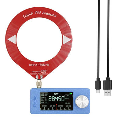 SI4732 1.9 inch IPS Display Portable Radio 0.5-108 MHz LSB USB AM FM Pocket Mini Radio, Type:Red Round Antenna + USB(Blue) - Car Modification by buy2fix | Online Shopping UK | buy2fix