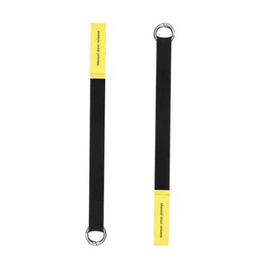 2pcs/Set For Tesla Model Y / 3 Car Rear Door Mechanical Switch Handle Extended Manual Door Release Safety Pull Rope(Black Yellow) - Door Handles by buy2fix | Online Shopping UK | buy2fix