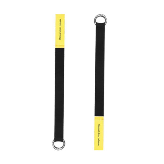 2pcs/Set For Tesla Model Y / 3 Car Rear Door Mechanical Switch Handle Extended Manual Door Release Safety Pull Rope(Black Yellow)