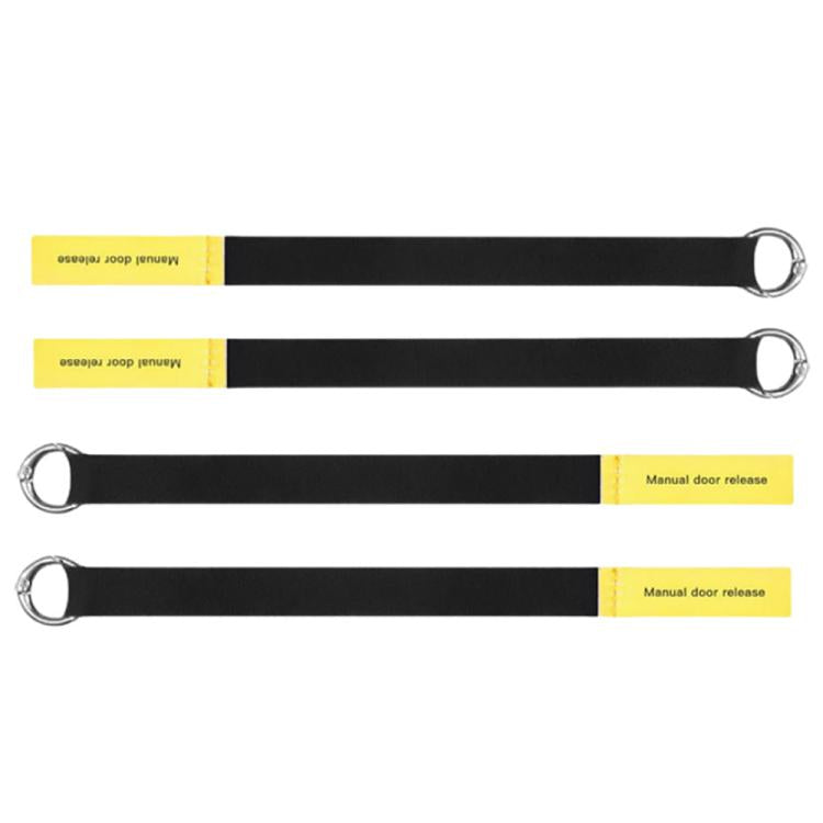 2pcs/Set For Tesla Model Y / 3 Car Rear Door Mechanical Switch Handle Extended Manual Door Release Safety Pull Rope(Black Yellow) - Door Handles by buy2fix | Online Shopping UK | buy2fix