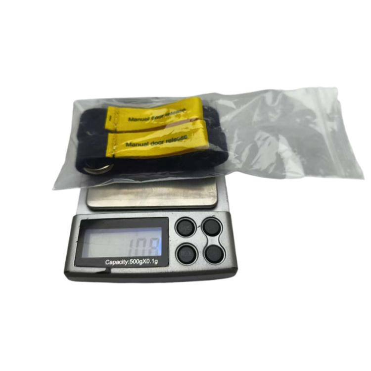 2pcs/Set For Tesla Model Y / 3 Car Rear Door Mechanical Switch Handle Extended Manual Door Release Safety Pull Rope(Black Yellow) - Door Handles by buy2fix | Online Shopping UK | buy2fix