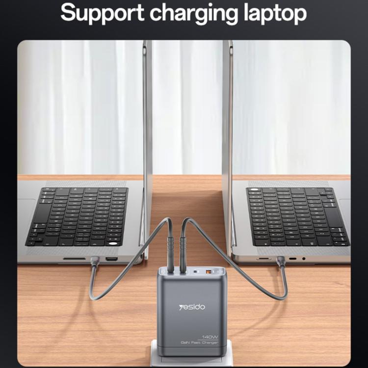 Yesido YC143 140W 4 Ports GaN Fast Charging Charger, 3 x USB-C / Type-C, 1 x USB-A(US Plug) - USB Charger by Yesido | Online Shopping UK | buy2fix