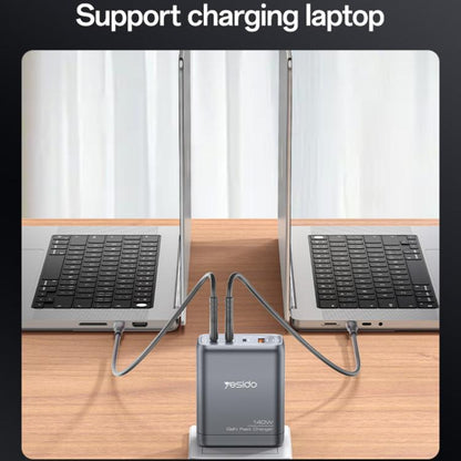 Yesido YC143 140W 4 Ports GaN Fast Charging Charger, 3 x USB-C / Type-C, 1 x USB-A(US Plug) - USB Charger by Yesido | Online Shopping UK | buy2fix