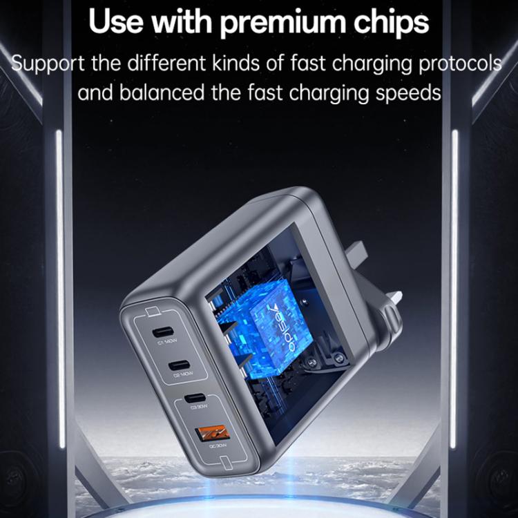 Yesido YC143 140W 4 Ports GaN Fast Charging Charger, 3 x USB-C / Type-C, 1 x USB-A(US Plug) - USB Charger by Yesido | Online Shopping UK | buy2fix