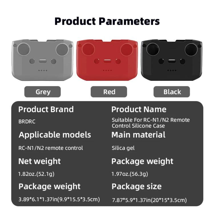 For DJI RC-N2 / RC-N1 BRDRC Remote Control Shockproof Anti-scratch Silicone Case(Red) - Others by BRDRC | Online Shopping UK | buy2fix