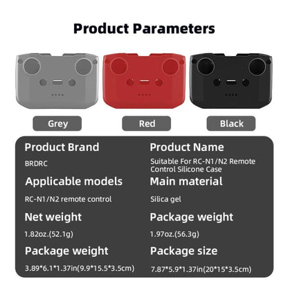For DJI RC-N2 / RC-N1 BRDRC Remote Control Shockproof Anti-scratch Silicone Case(Black) - Others by BRDRC | Online Shopping UK | buy2fix
