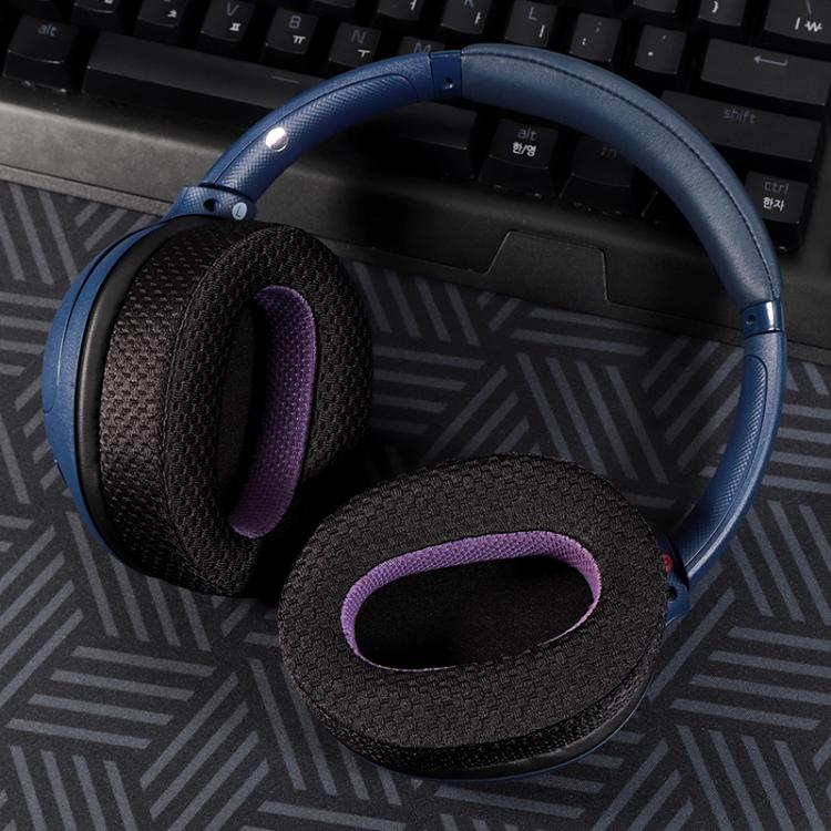 2pcs Breathable Mesh Earphone Replacement Earpads Pads For Sony WH-CH710N / WH-CH720N(Black Purple) - Earmuff & Pad by buy2fix | Online Shopping UK | buy2fix