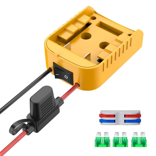 For DeWALT DCB Series 18V / 20V Lithium Battery DIY With Cable And Switch Adapter External Power Adapter Connector(Yellow)