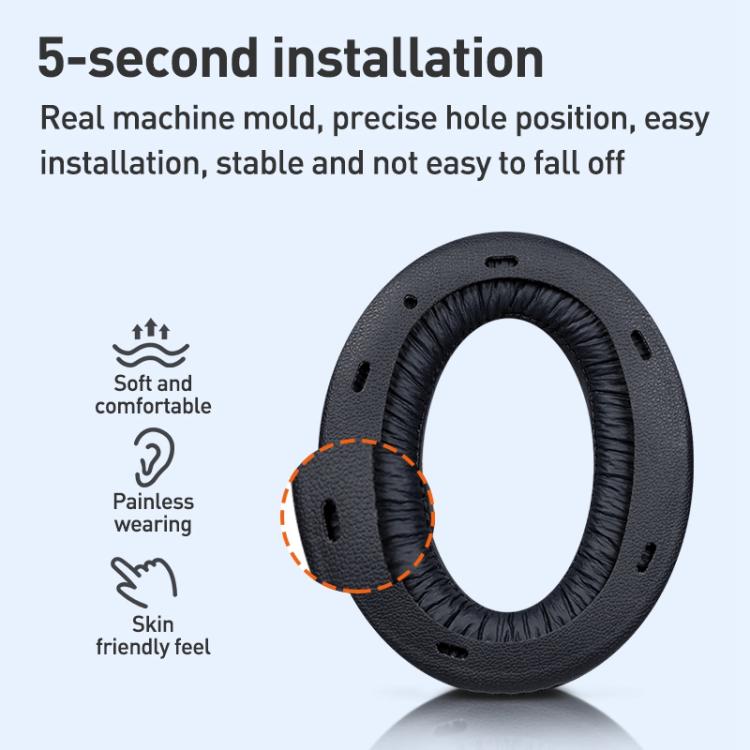 2 Pack Magic Ice Skin Earphone Replacement Earpads Pads For Sony WH-XB910N(Black Purple) - Earmuff & Pad by buy2fix | Online Shopping UK | buy2fix