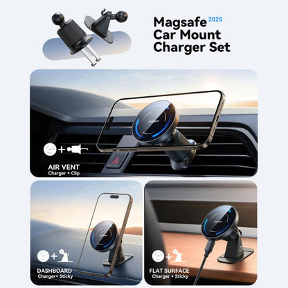 JOYROOM JR-ZS502 15W Magnetic Wireless Car Charger Holder(Black) - Wireless Charger Holders by JOYROOM | Online Shopping UK | buy2fix
